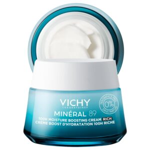 Vichy Mineral 89 Fragrance Free Cream, Moisture Boosting Cream with Hyaluronic Acid, Daily Face Moisturizer, Available in 4 Formulas For All Skin Types, Dry & Sensitive Skin & Mattifying for Oily Skin