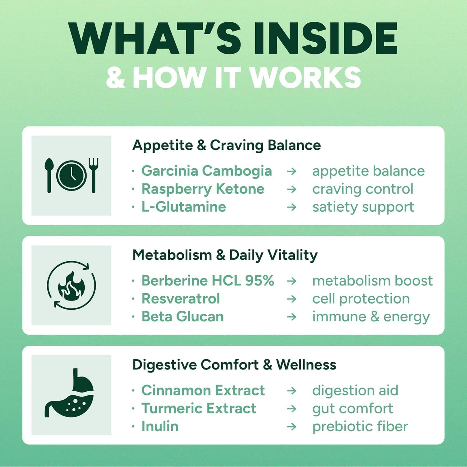 GLP-1 Support Gummies – Sugar-Free Appetite & Craving Control Supplement with Berberine, Cinnamon, Turmeric, Garcinia & Raspberry Ketones – Digestion, Weight Loss, Carb Blocker, Vegan, Keto - Image 2