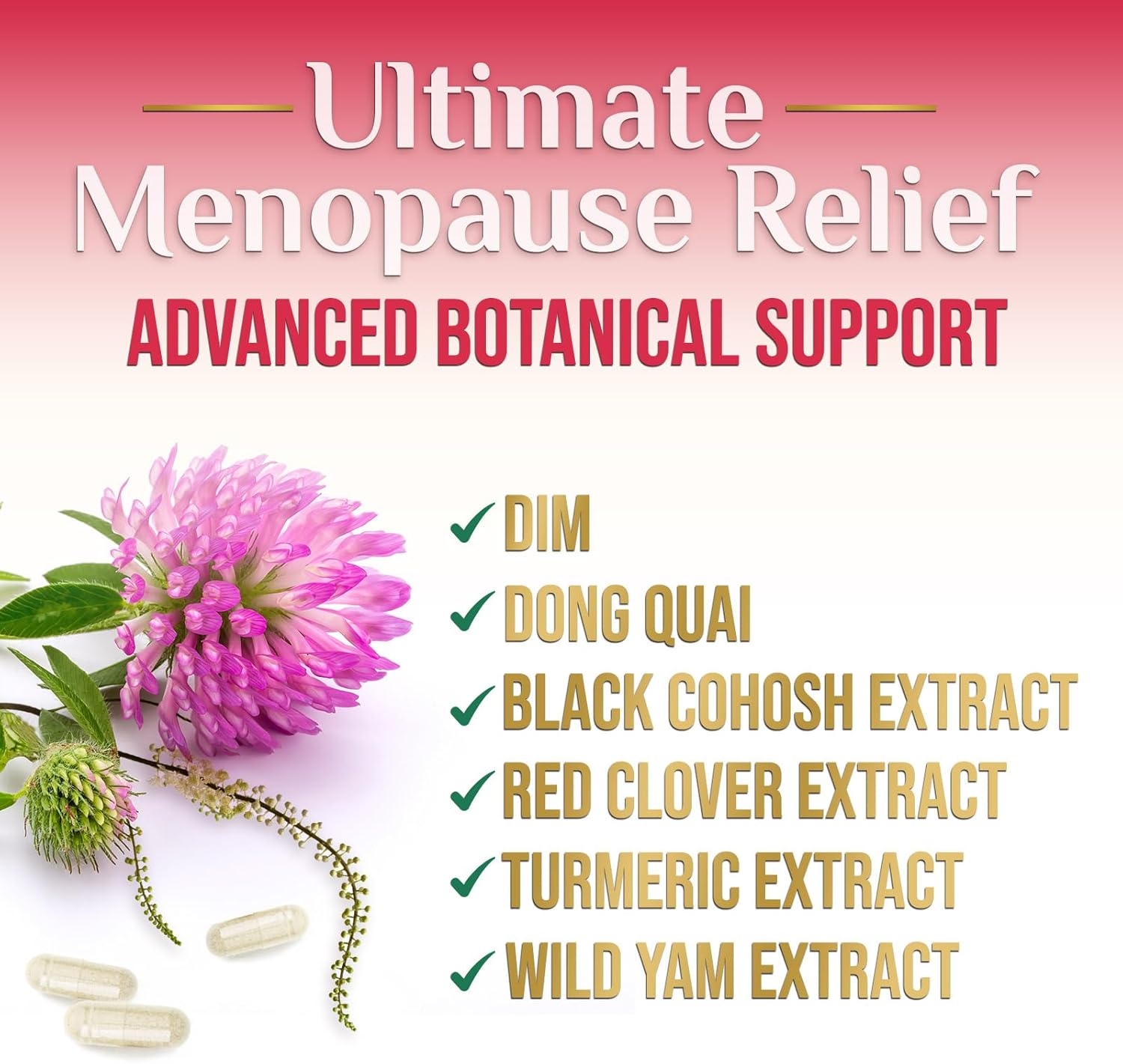 Menopause Supplement for Women - Natural Menopause Relief Support for Mild Hot Flashes & Night Sweats - Best Probiotics for Women, Dong Quai, Black Cohosh, Ashwagandha - Bottled in USA - 120 Capsules - Image 5