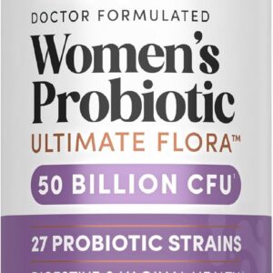 Renew Life Ultimate Flora Probiotics for Women | 50 Billion CFU | 30 Delayed Release Vegan Capsules | Digestive & Vaginal Health | Dairy, Soy and Gluten Free Supplement