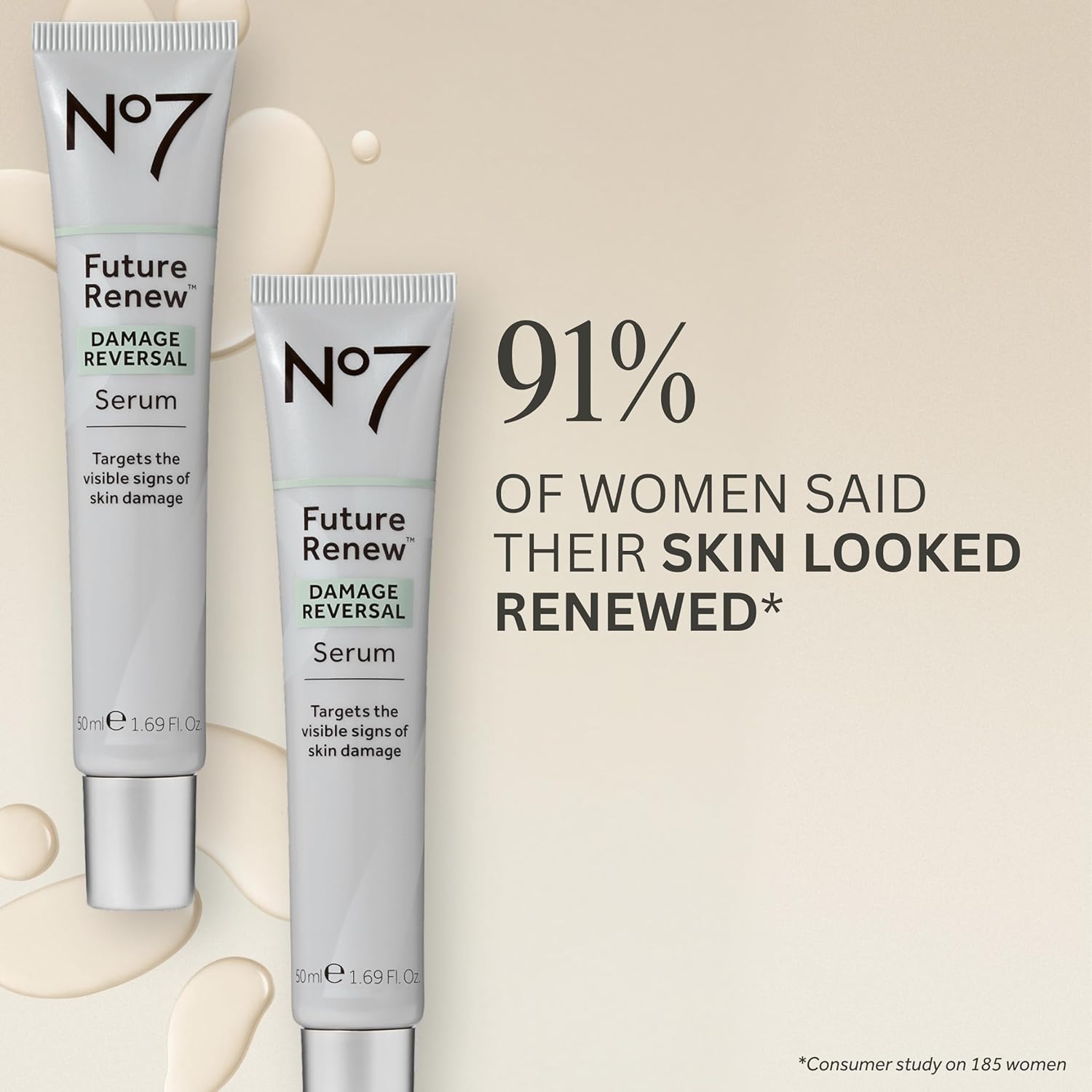 No7 Future Renew Damage Reversal Face Serum - Fast-Absorbing Peptide Serum to Help Visibly Reduce Fine Lines & Wrinkles - Enriched with Hyaluronic Acid & Niacinamide to Combat Dryness (1.69 Fl Oz) - Image 3