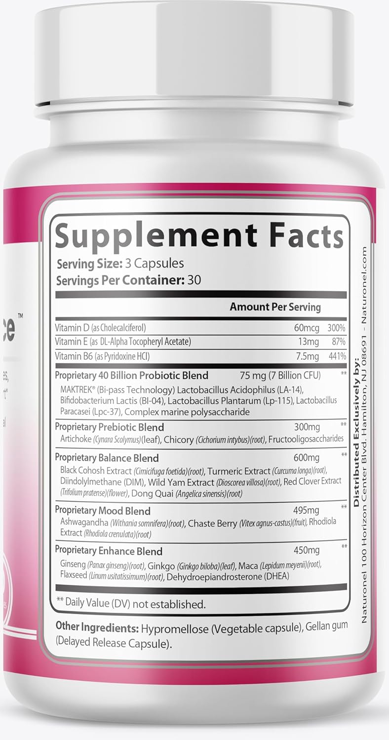 Menofem Balance – Women’s Hormone & Menopause Support with Black Cohosh, Red Clover, DIM, Probiotics & B Vitamins | Hot Flash & Mood Support | Menopause Supplements for Women - Image 8