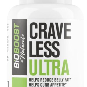 Crave Less Ultra - Supports GLP-1 Pathway Function - Weight Loss Pills/Appetite Suppressnt + Fat Burner for Women & Men | Increase Energy - 3rd Party Tested Formula - 60 Capsules for Adults