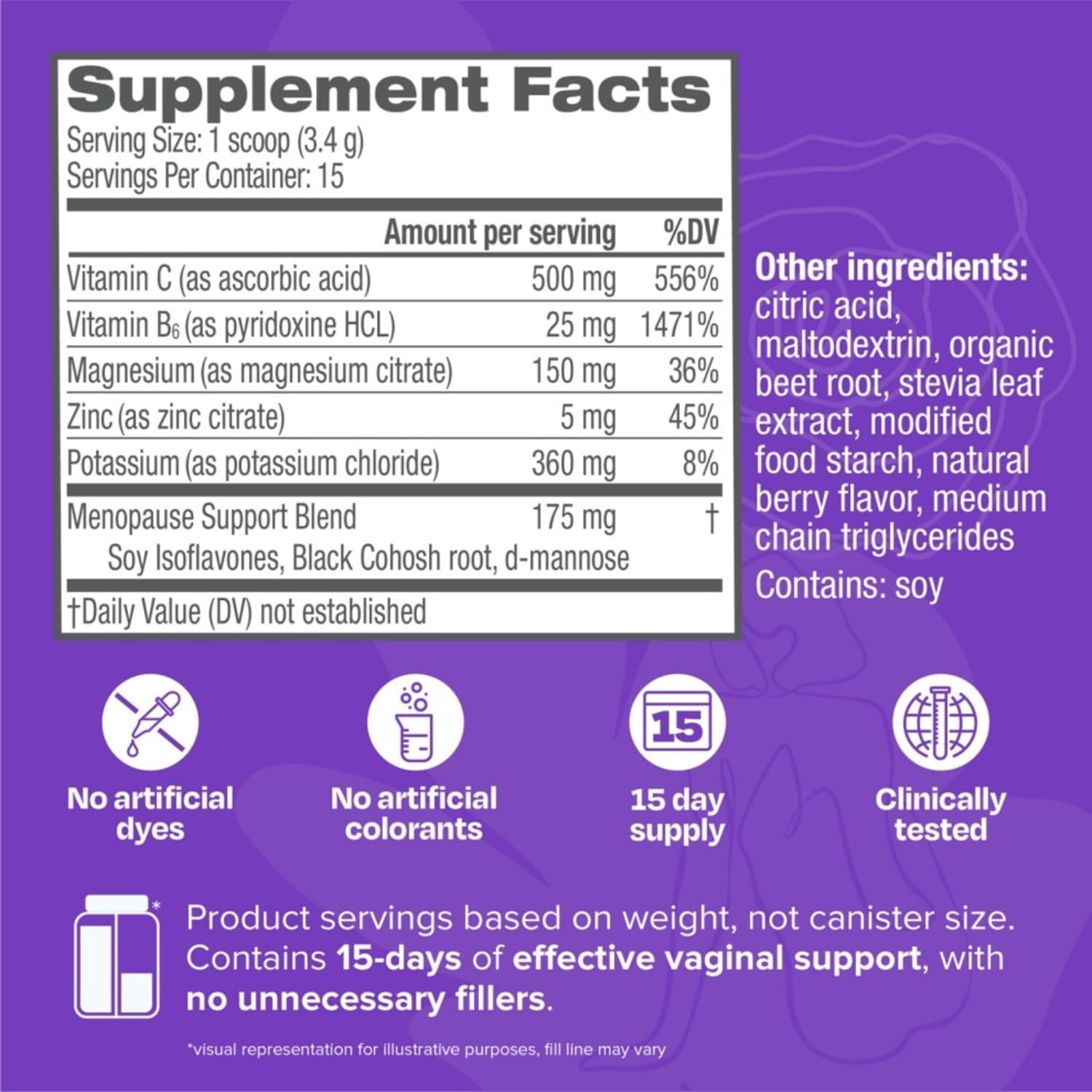Cystex Menopause Support Powder - Daily Relief for Hot Flashes, Night Sweats, & Mood Swings - Clinically-Studied Ingredients - Electrolyte-Enhanced - Berry Flavor - 15 Servings - Image 9