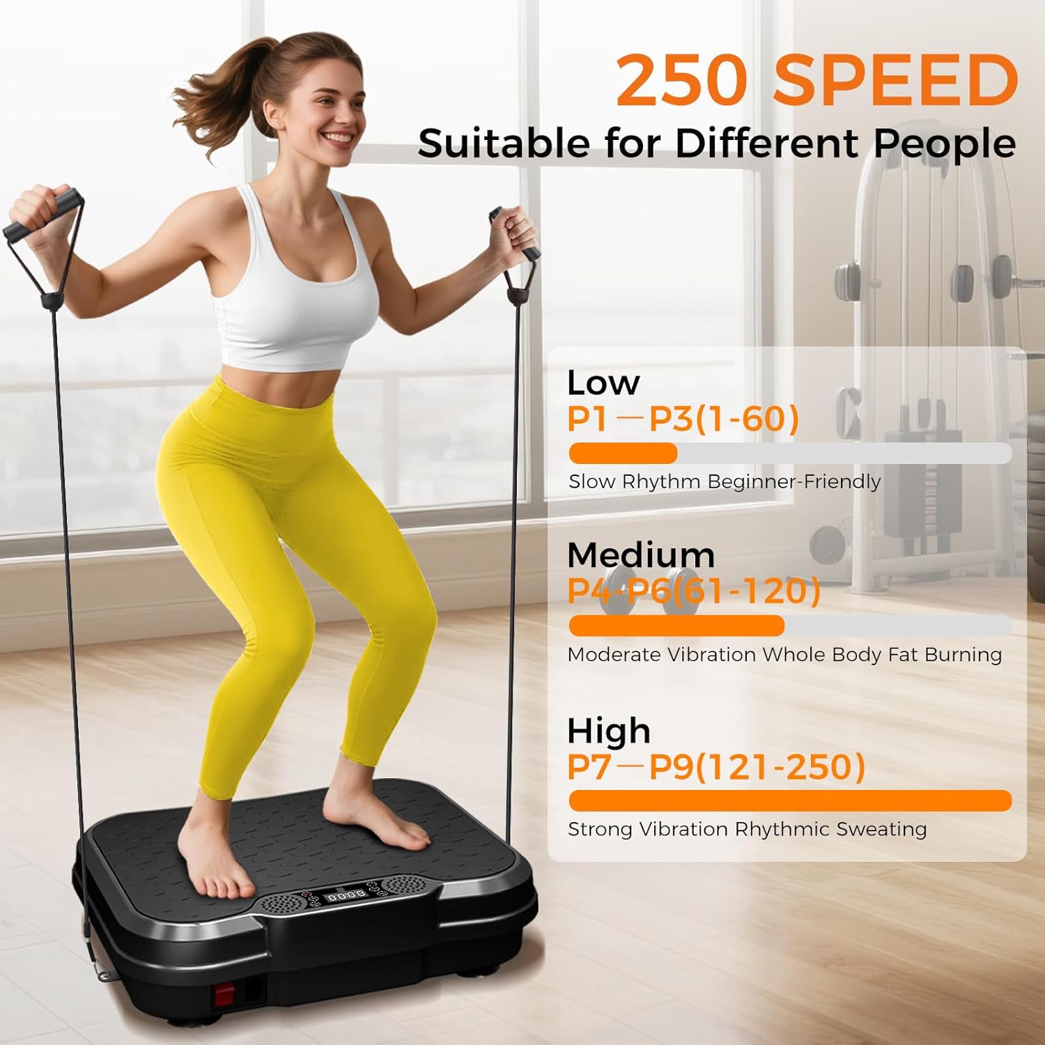 NXSCI Vibration Plate Exercise Machine,Vibrating Platform for Lymphatic Drainage with 250 Speeds,500 lbs Weight Capacity,Vibrated Plates for Weight Loss,Full Body Workout Equipment for Fitness at Home - Image 3