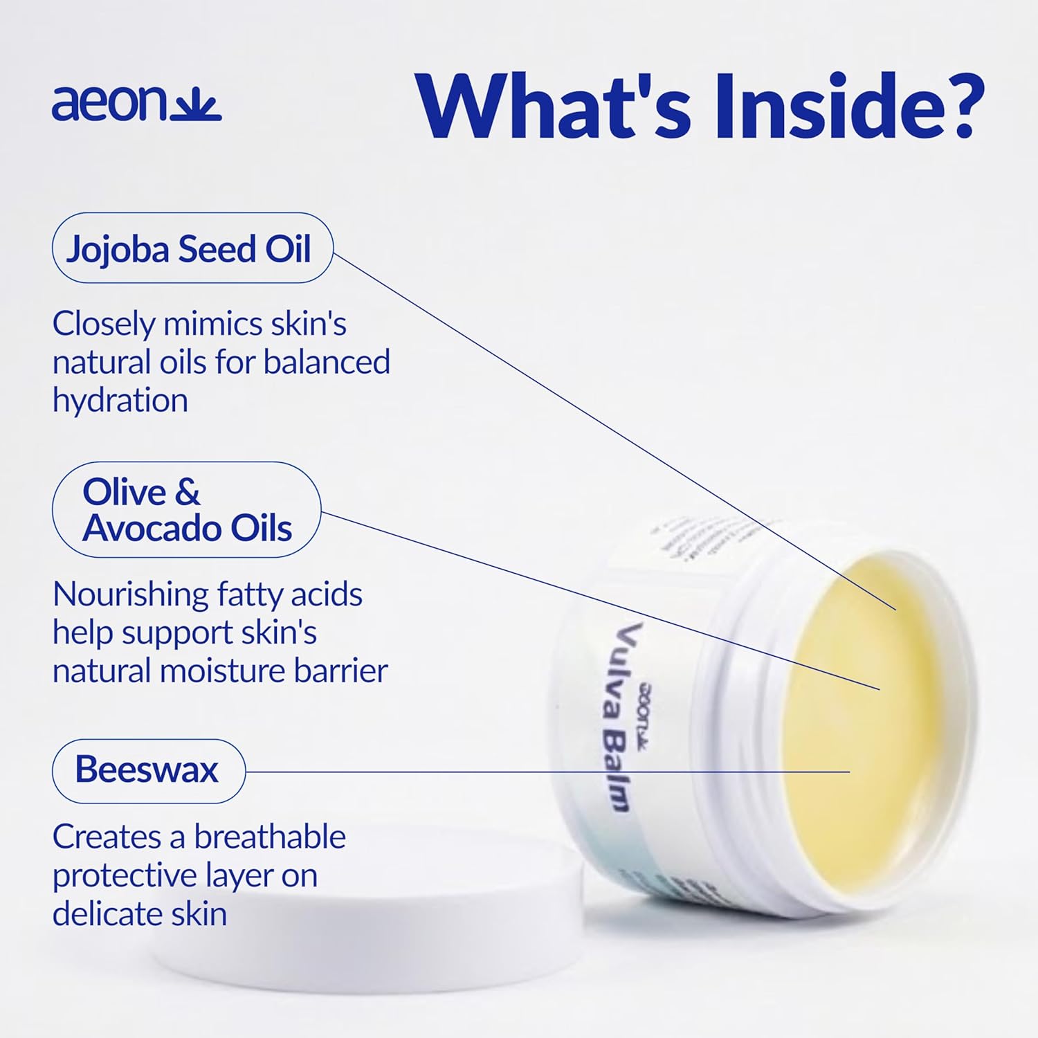 Aeon Vulva Balm – Organic External Vulvar Moisturizer for Daily Comfort & Dry, Sensitive Skin – Organic Argan & Coconut, Jojoba, Olive, Avocado Oils + Beeswax – Hormone Free, Fragrance Free - Image 6