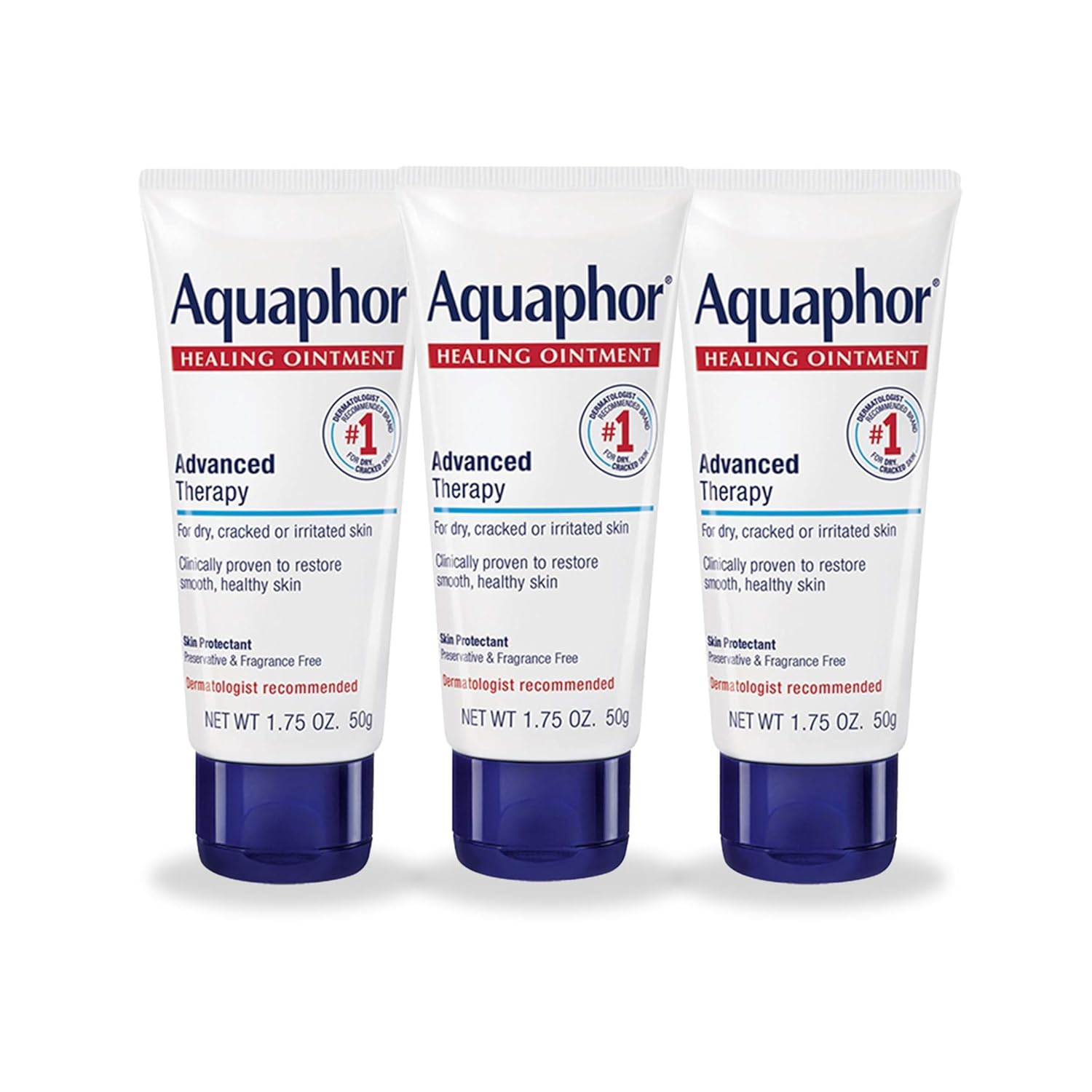 Aquaphor Healing Ointment (Pack of 3) – Advanced Therapy Moisturizer for Dry Skin, Lips & Minor Skin Care (1.75 oz)