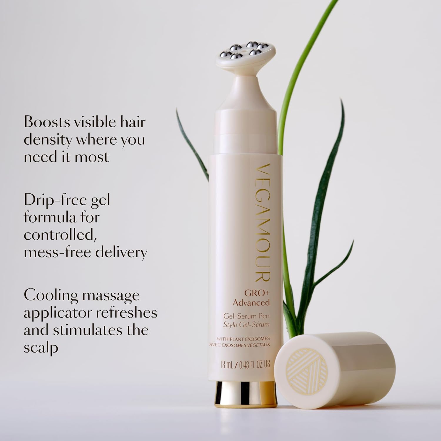 VEGAMOUR GRO+ Advanced Gel-Serum Cooling Massage Pen for Hair Density, Reduces Shedding and Promotes a Healthy Scalp, Helps with Severe Signs of Thinning, Vegan, Cruelty-Free - Image 5