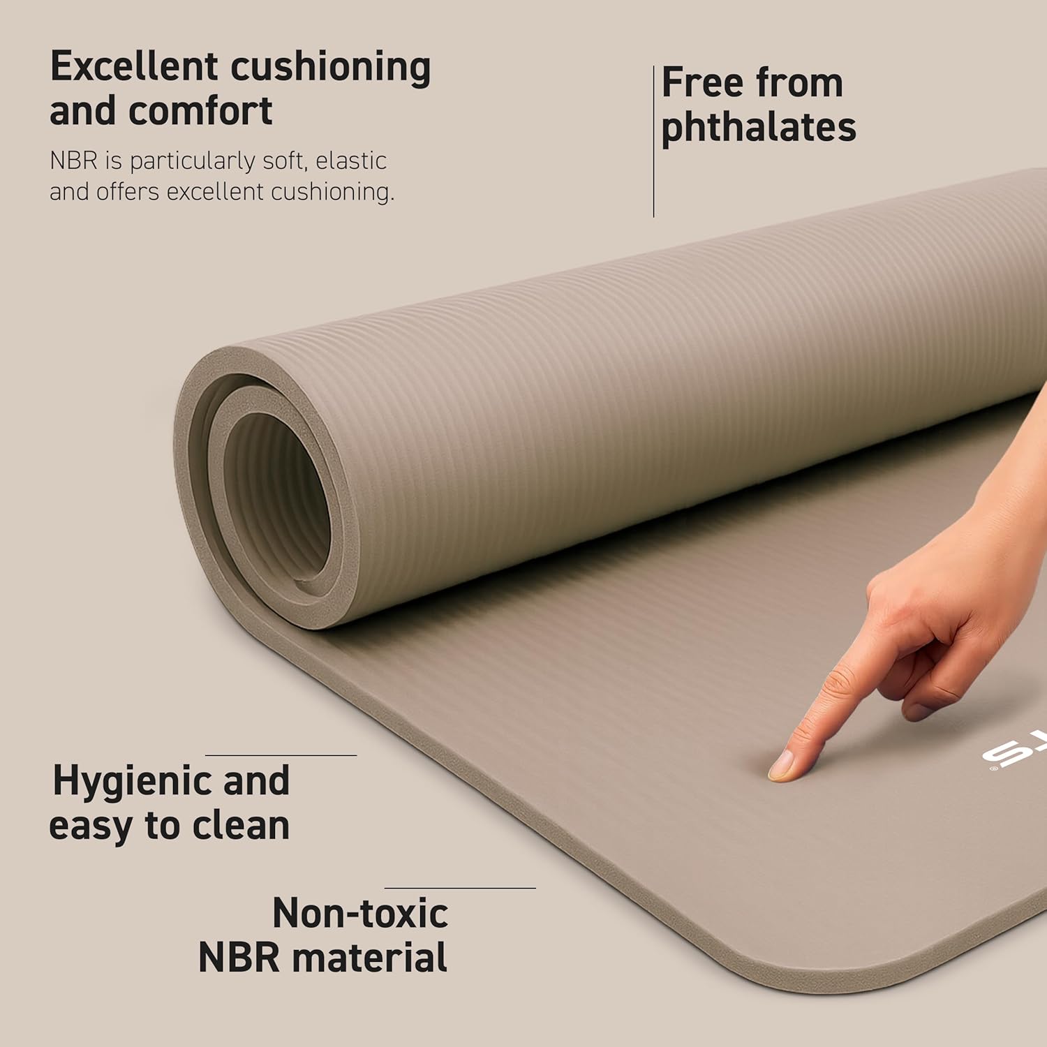 MSPORTS Yoga Mat Premium Non Slip Thick – Extra Comfortable Exercise Mat for Home Workouts, Pilates, Stretching & Gym – Cushioned NBR Foam, Gym Mat with Strap, for Women & Men - Image 2
