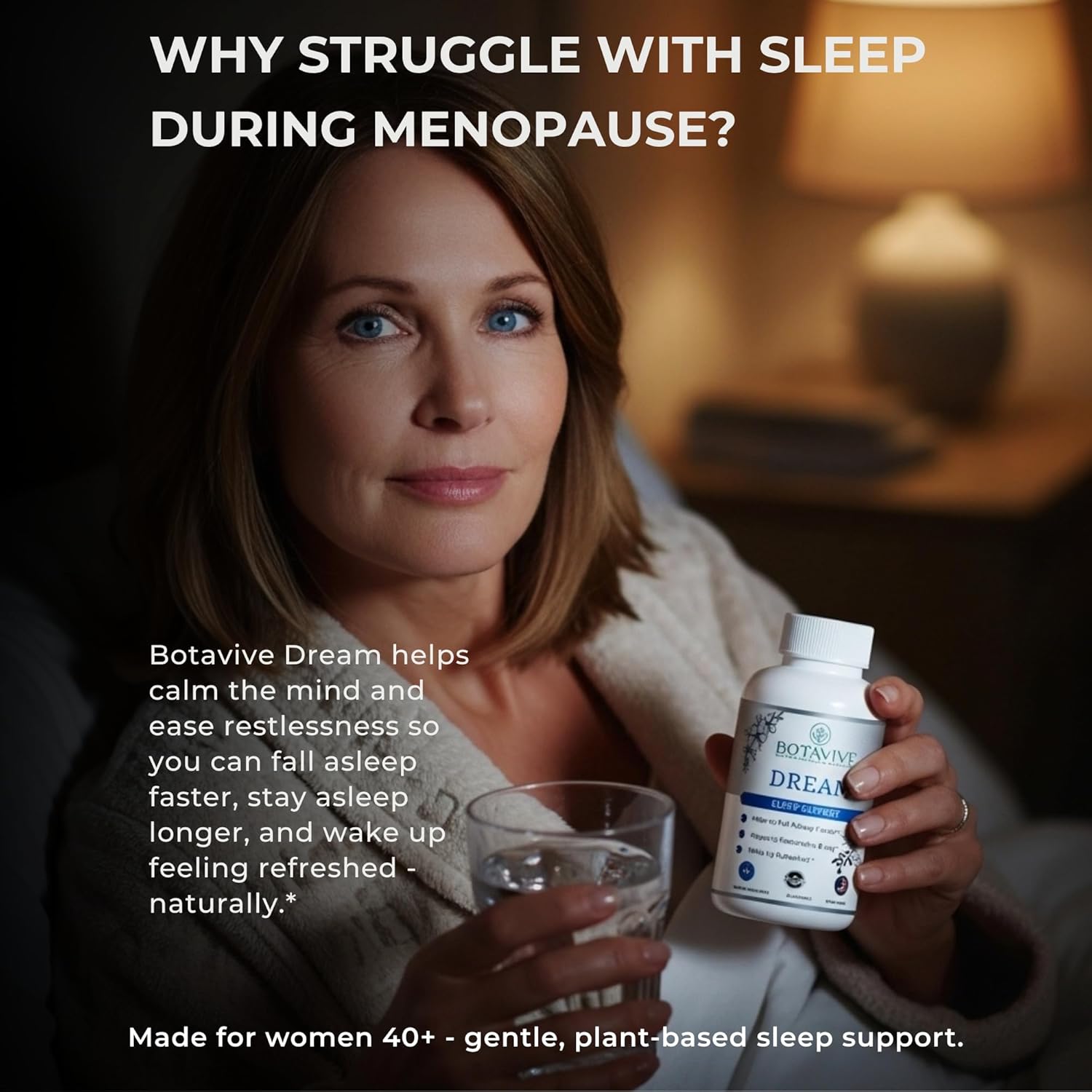Sleep Aid for Women – Natural Menopause Sleep Support with Melatonin, Magnesium, Valerian & Chamomile – Non-Habit Forming – 60 Capsules – Botavive Dream - Image 8
