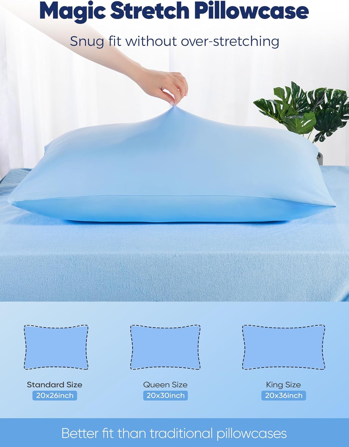 Avolare Cooling Pillow Cases Queen Size Set of 2,Arc-Chill 3.0 Cool Pillowcases for Hot Sleepers(Q-Max>0.5),Breathable&Stretchy Fabric,Softer Than Silk,Zipper Pillow Cases,Blue - Image 8