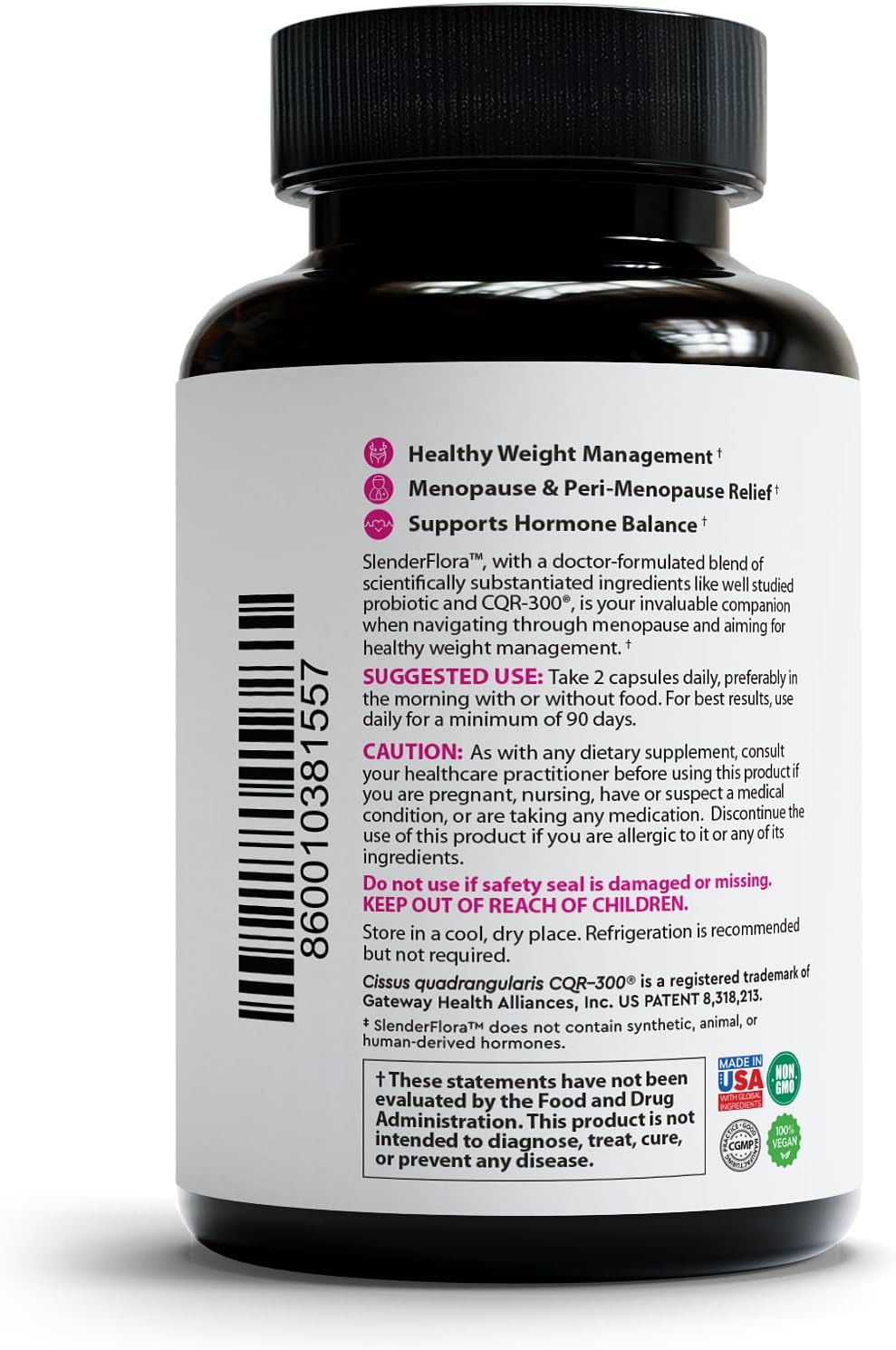 SlenderFlora - Menopause Probiotic Supplement | Weight Management, Hot Flashes, Night Sweats, Bloating | 70 Billion CFU | Gluten, Soy & Dairy Free | 60 Count - Image 8