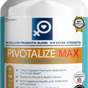 Pivotalize Max | Probiotics for Women, Menopause | Supports Hormone Balance, Comfort & Confidence, Digestive Health & Vitality | Turmeric, Black Cohosh, Ashwagandha | 90 Ct (1)