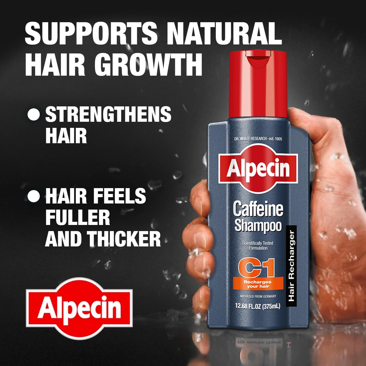 Alpecin C1 Caffeine Shampoo 12.68 fl oz I Hair Performance Enhancer I Promotes Natural Hair Growth and Thickness I Energizes Scalp - Image 3