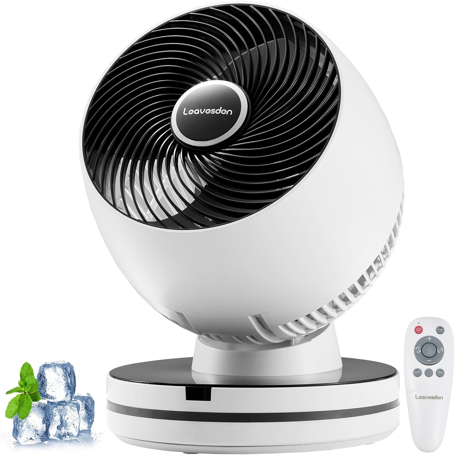 Air Circulator Fan 0dB Quiet 15.75 Inch Table Fans for Bedroom, 12 Speeds, 12H Timer, Auto Temperature Control Oscillating Fan Desk Fan with Remote for Home Office Dorm