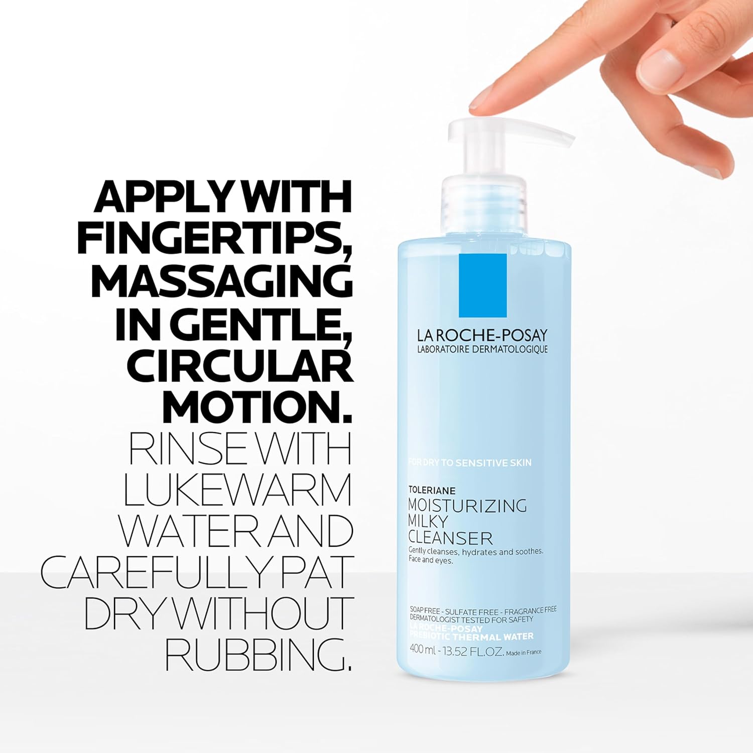 La Roche-Posay Toleriane Moisturizing Milky Cleanser, Gentle Face Cleanser with Glycerin for Dry, Sensitive & Allergy-Prone Skin, Face Wash for Hydration, Makeup Remover Cleanser, 13.5fl oz - Image 9