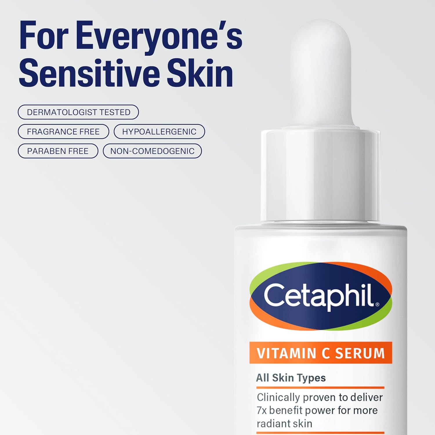 Cetaphil Vitamin C Serum, Visibly Reduces Look of Dark Spots and Hyperpigmentation, Formulated with Niacinamide, Designed for Sensitive Skin, Fragrance Free, Dermatologist Tested, 1oz - Image 3