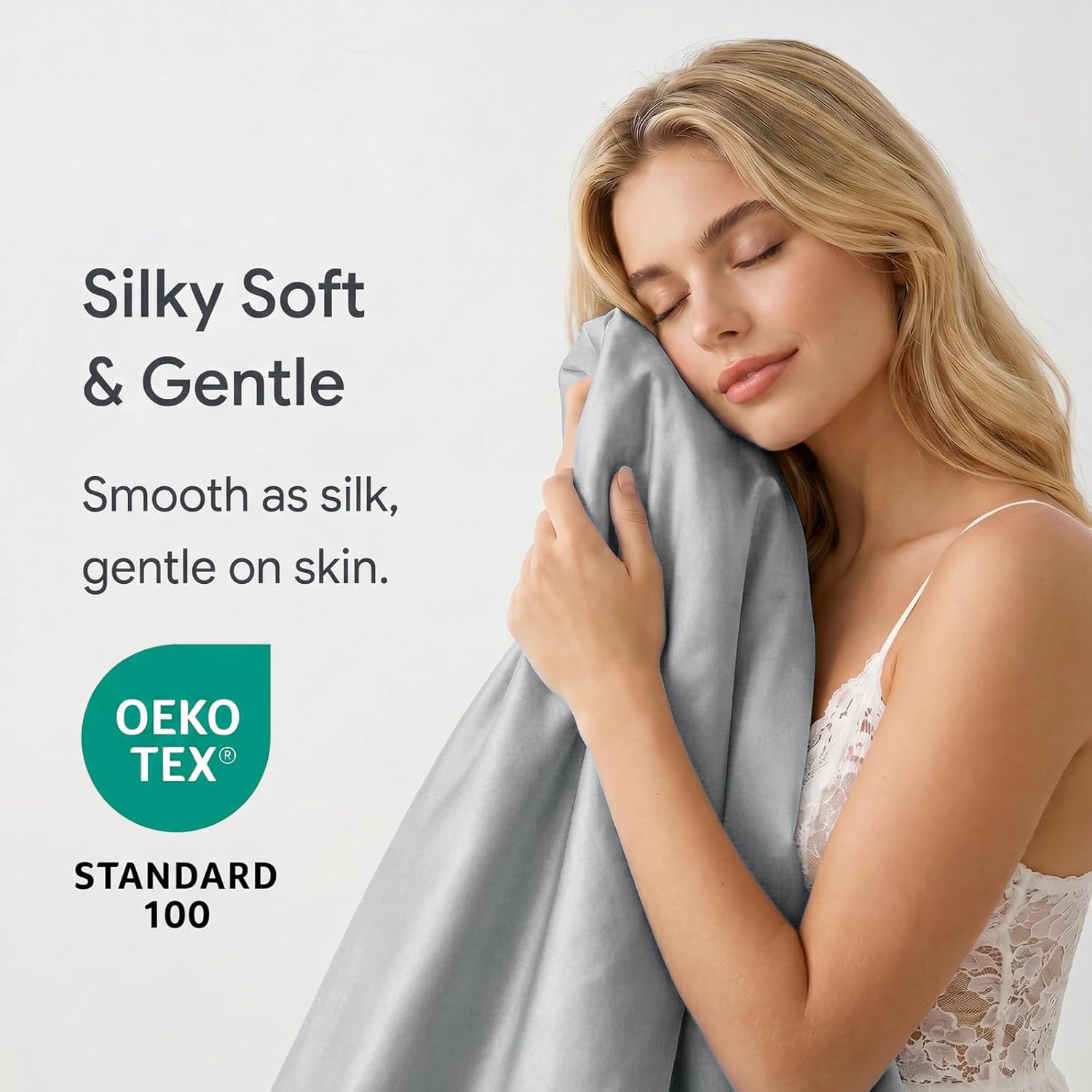 Cooling Comforter Queen, Cooling Blanket for Hot Sleepers & Night Sweats, Breathable Lightweight Comforter for Menopause & Summer, Dual Soft Cool-to-Touch, Oeko-TEX, Grey - Image 2