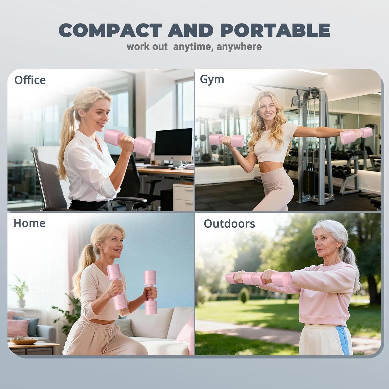 Ragebby Adjustable Dumbbell Set of 2, 10LBS/20LBS/30LBS Adjustable Weight Set, Anti-slip Handle, 3 in 1 Free Weights Dumbbells Set for women at home, 2.2lb, 3.6lb, 5lb, for Home, Office, Gym Exercise Training - Image 6