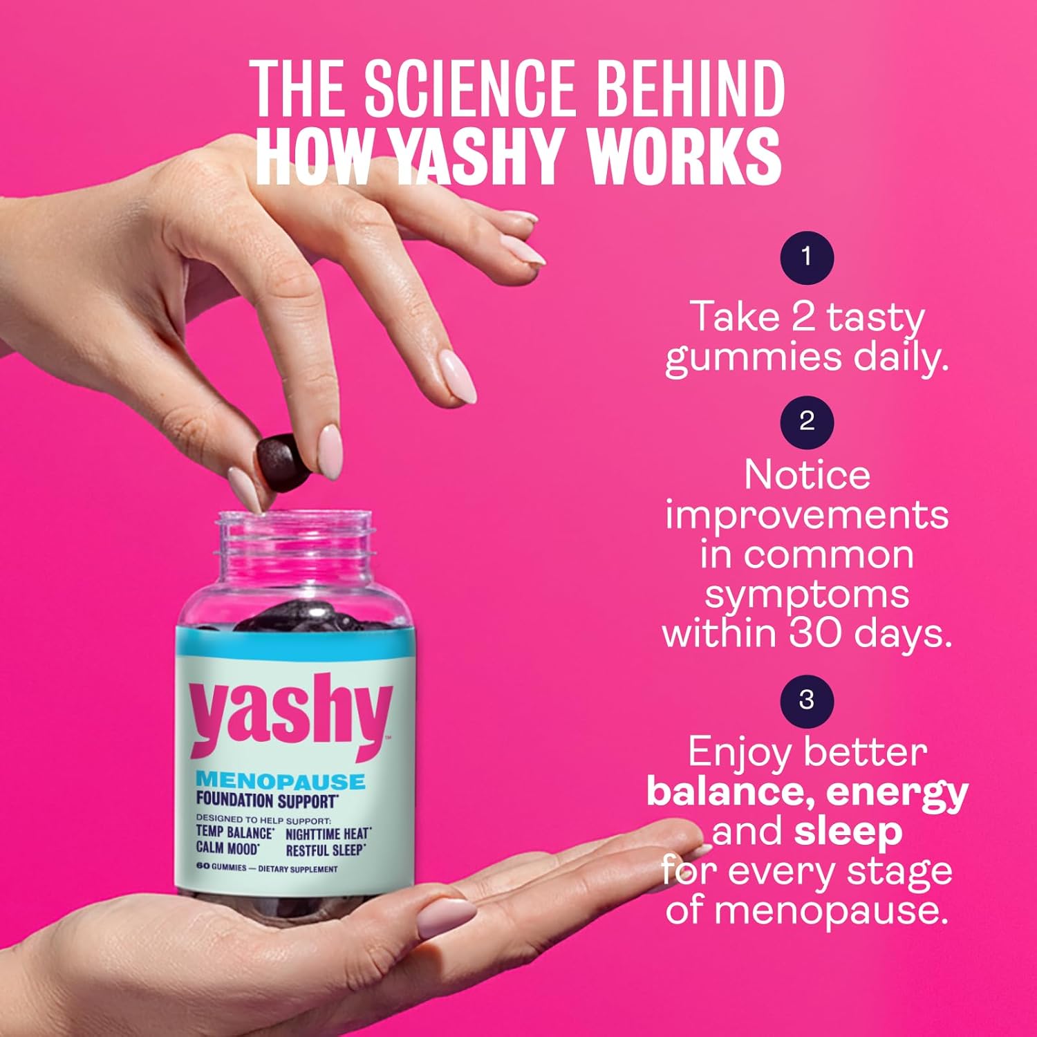 Gummies for Menopause | Hormone-Free Supplements for Women | Clinically Backed | 30 Servings | Helps Alleviate Hot Flashes, Night Sweats, & Mood Swings | Supports Libido | BlackBerry Flavor - Image 5