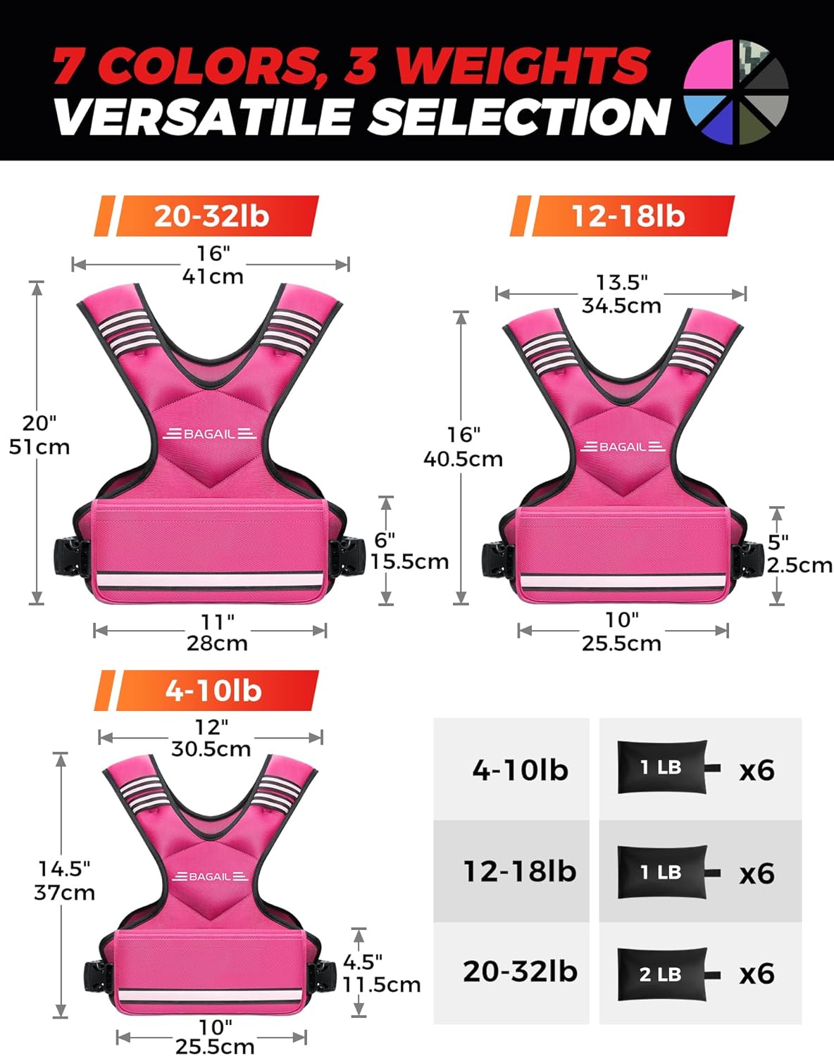 BAGAIL Adjustable Weighted Vest for Women 4-10lb, Comfortable U-Neck Rucking Vest with 6 Removable Weights, Storage Pocket and Reflective Strips for Walking, Jogging, Weight Loss & Home Workouts - Image 7