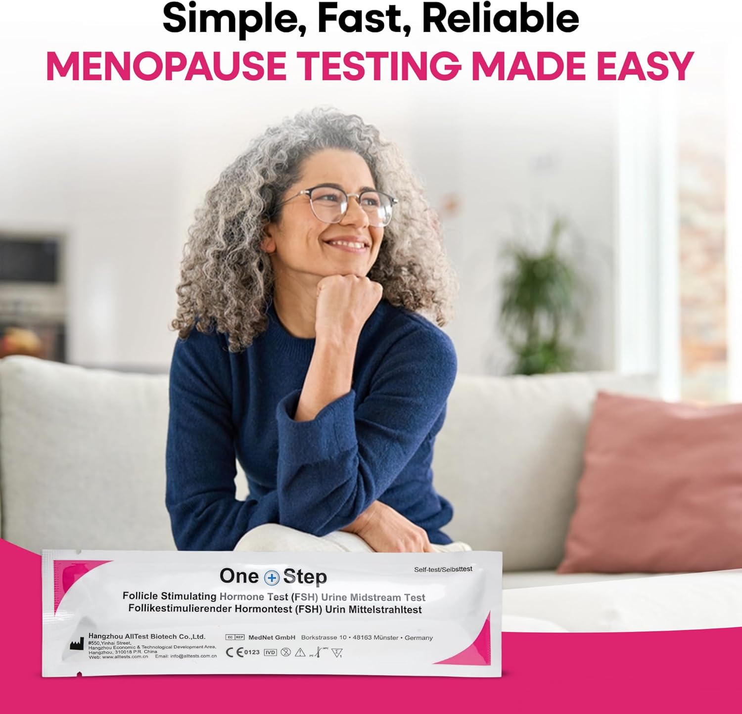 One Step Female Fertility Test Midstream, 2 Test Pack, Peri Menopausal, Menopause Testing Kit, Home Urine FSH Test - Image 7