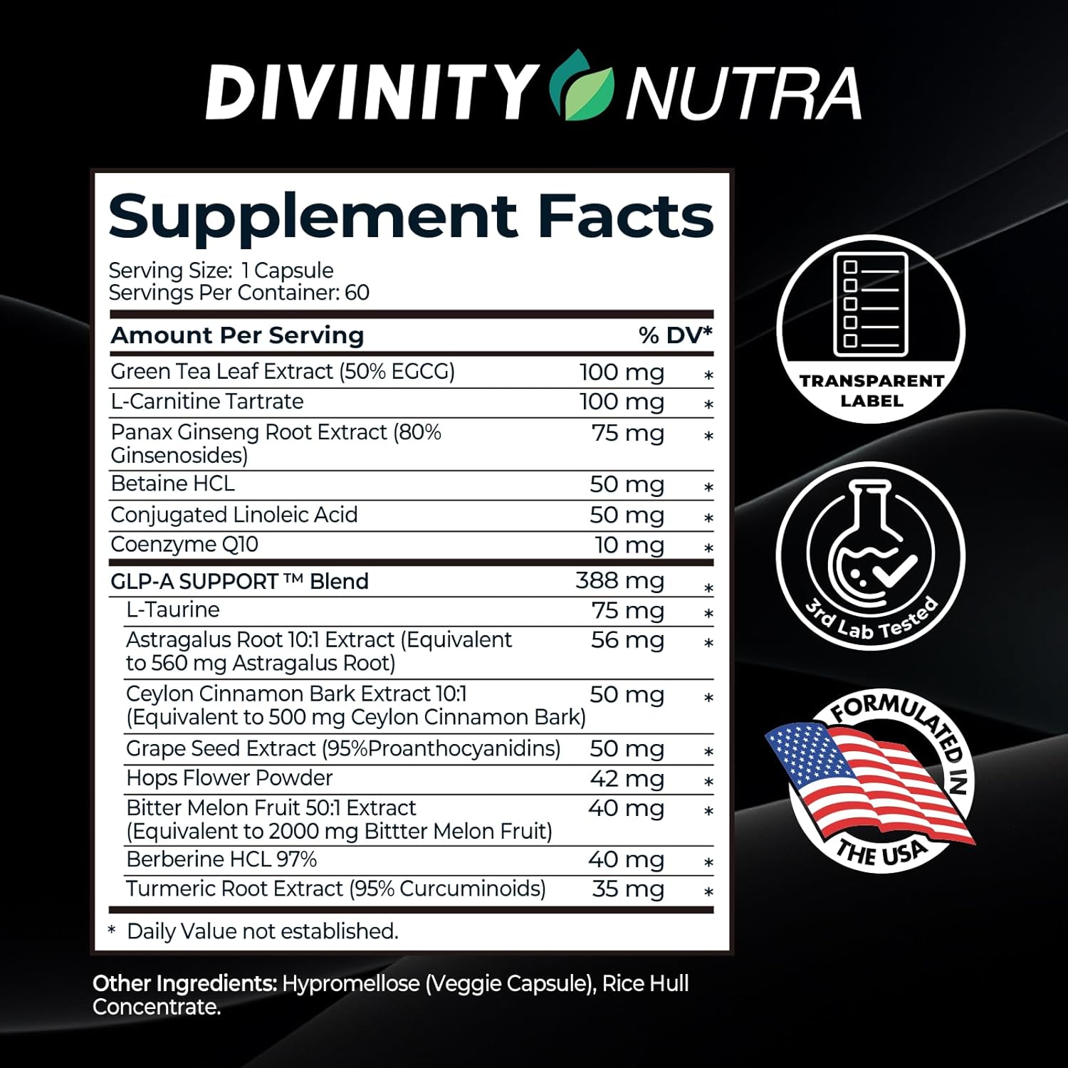 Daytime Fat Burner Supplement for Men & Women,Weight Loss Pills for Women, with Green Tea Extract, Co-Q10, Turmeric, Berberine,Bitter Melon for Metabolism Appetite Support 60 Capsules - Image 5