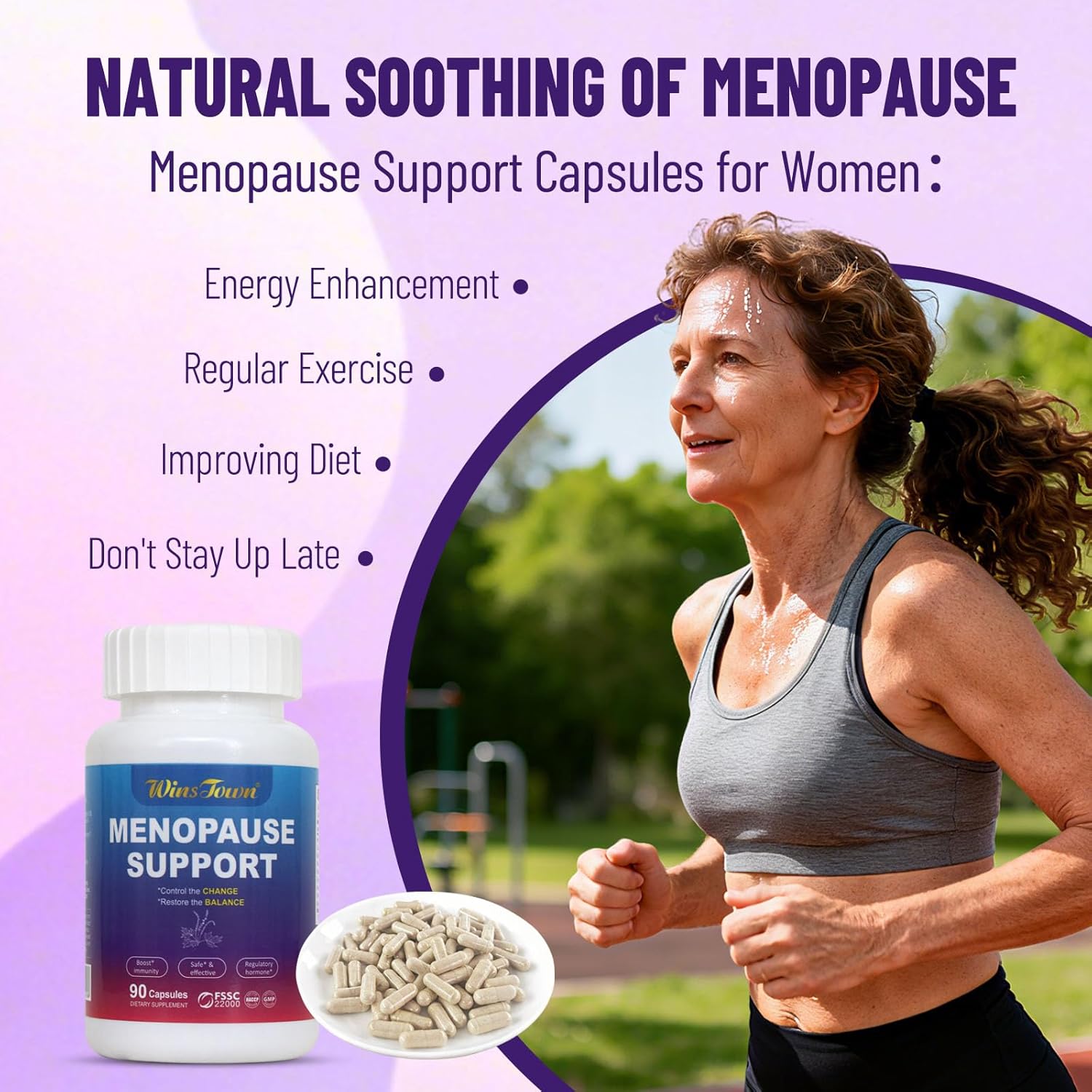 Menopause Support Capsules for Women, Support Night Sweats Hot Flashes & Mood, 90 Count - Image 6