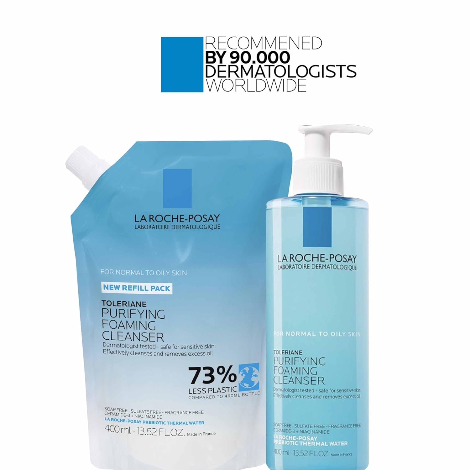 La Roche-Posay Toleriane Purifying Foaming Facial Cleanser, Oil Free Face Wash for Women & Men with Niacinamide + Ceramides, Pore Cleanser Safe For Sensitive Skin, Won’t Dry Out Skin, Soap Free - Image 9