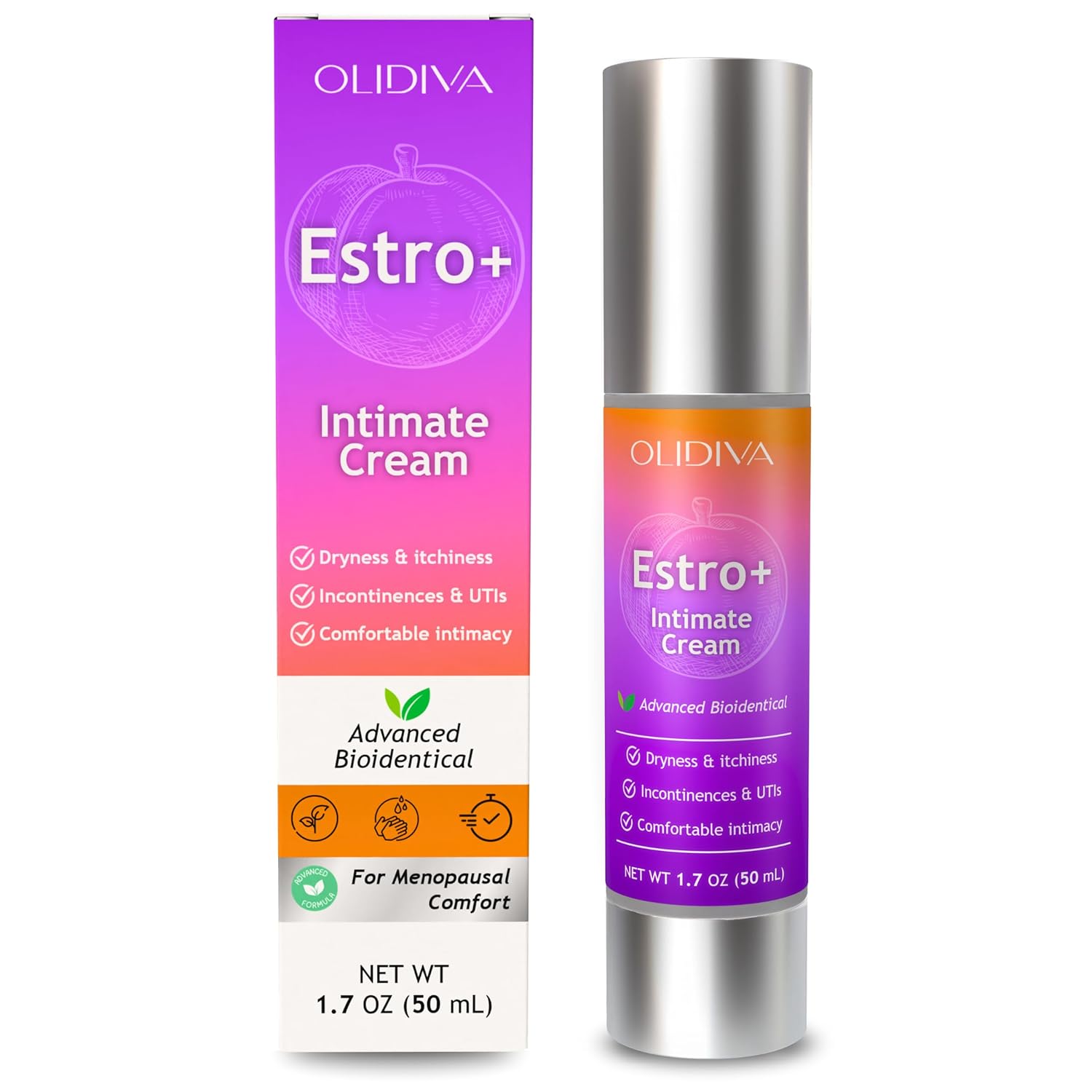 Bioidentical Estriol Cream for Women - Intimate Moisturizing Cream for Women - Menopause Relief for Vaginal Dryness & Vulva Itch – 50g / 1.76 oz (3 Month Supply)