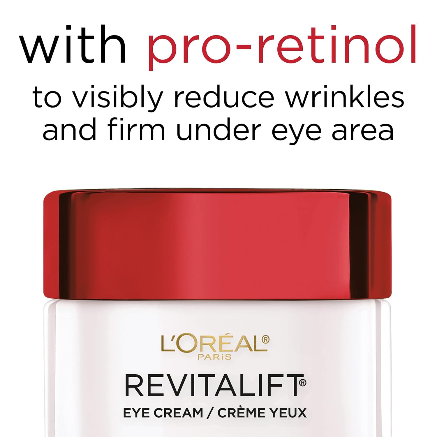 L'Oreal Paris Skincare Revitalift Anti-Wrinkle and Firming Eye Cream with Pro Retinol, Treatment to Reduce Dark Circles, Fragrance Free, 0.5 oz. - Image 3