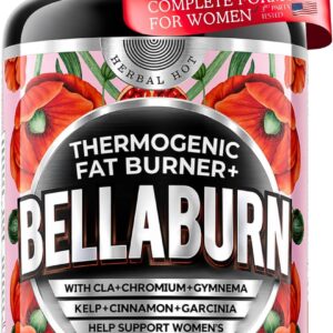 Thermogenic Fat Burner for Women | Belly Fat Burner, Metabolism, Appetite Suppressant, Bloating Support Supplement | CLA, Chromium, Garcinia, Cinnamon | USA Made, 3rd Party Tested | 90 Capsules