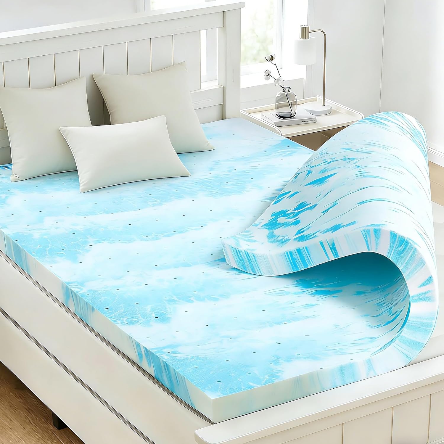 IULULU Queen Size Mattress Topper, 3 Inch Gel Memory Foam Topper, Pressure Relief & Cooling, CertiPUR-US Certified - Image 8