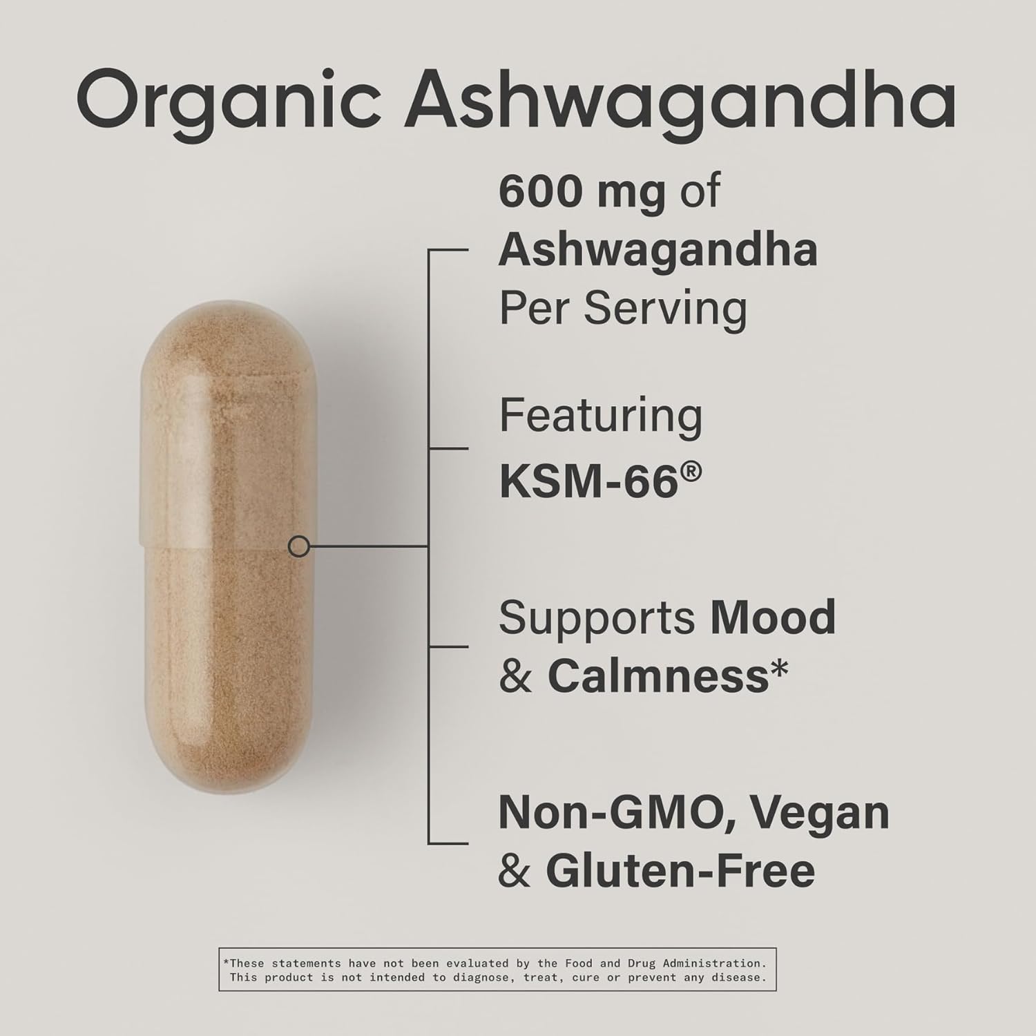 Sports Research® Organic Ashwagandha – Adaptogen for Relaxation, Calm & Sleep Support – Made with Organic KSM-66® – 600 mg – Non-GMO Verified, Gluten-Free, Certified Vegan – 90 Veggie Capsules - Image 2