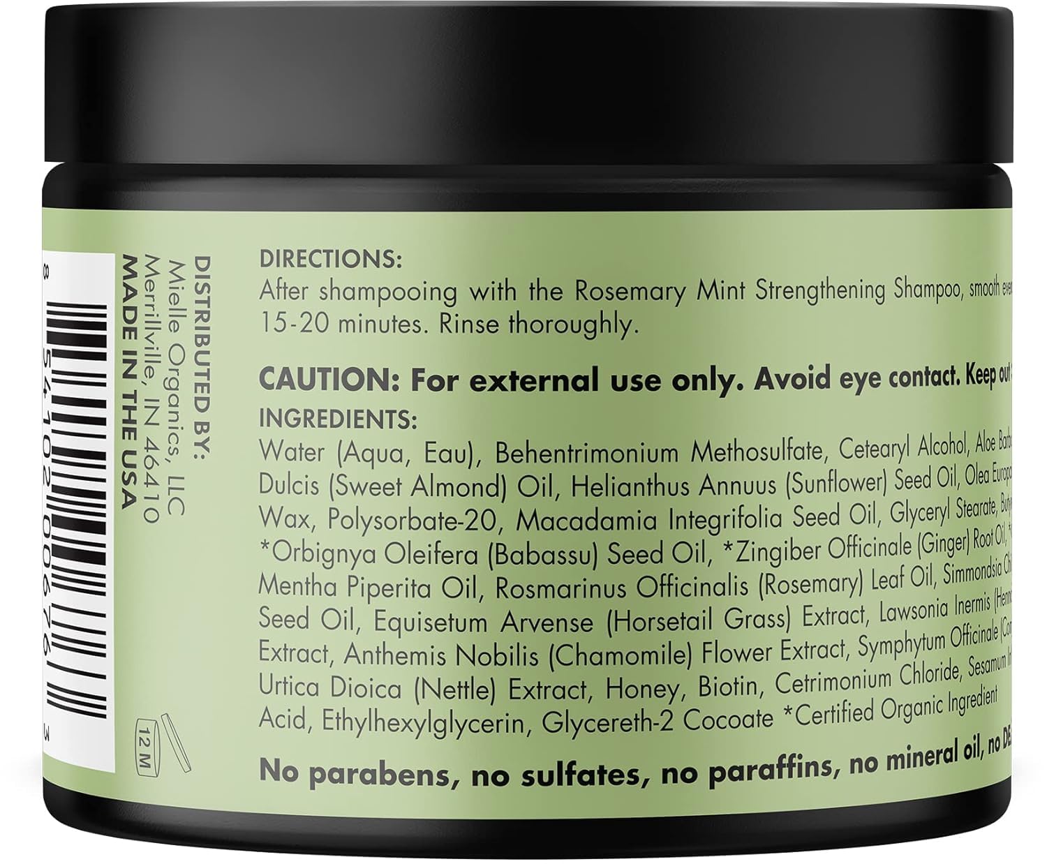 Mielle Organics Rosemary Mint Strengthening Hair Mask, Deep Conditioning Treatment Enriched with Biotin, Honey & Coconut Oil - Helps Encourage Longer, Healthier Strands, 12 Ounce - Image 8