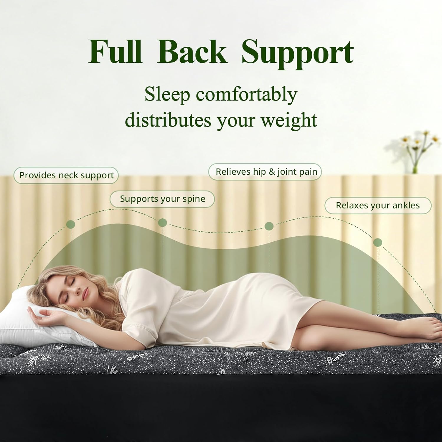Queen Mattress Topper, Viscose Derived from Bamboo, Thick Pillow Top Mattress Pad with Deep Pocket Fits 6-18 inches, Naturally Cooling for Hot Sleepers, Soft for Back Pain Relief, Premium Dark Grey - Image 4
