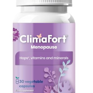 Climafort Menopause Support | Helps with Hot Flashes, Night Sweats, Mood Swings | Hormone-Free Menopause Relief Pills for Women | Hops, Vitamins & Minerals | 30 Capsules | 1 Capsule Daily