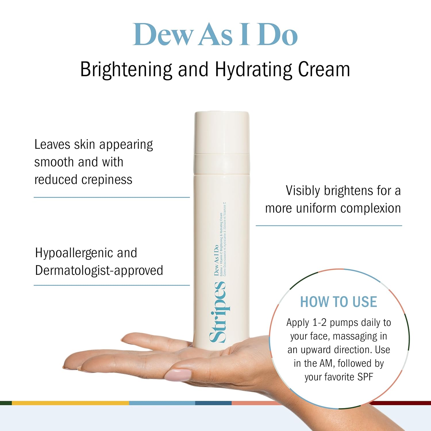 Stripes Naomi Watts Dew As I Do Vitamin C Moisturizer To Brighten Hydrate With Hyaluronic Acid Radiant Even Complexion Improve Sensitive Skin Barrier Menopause Support - Image 2