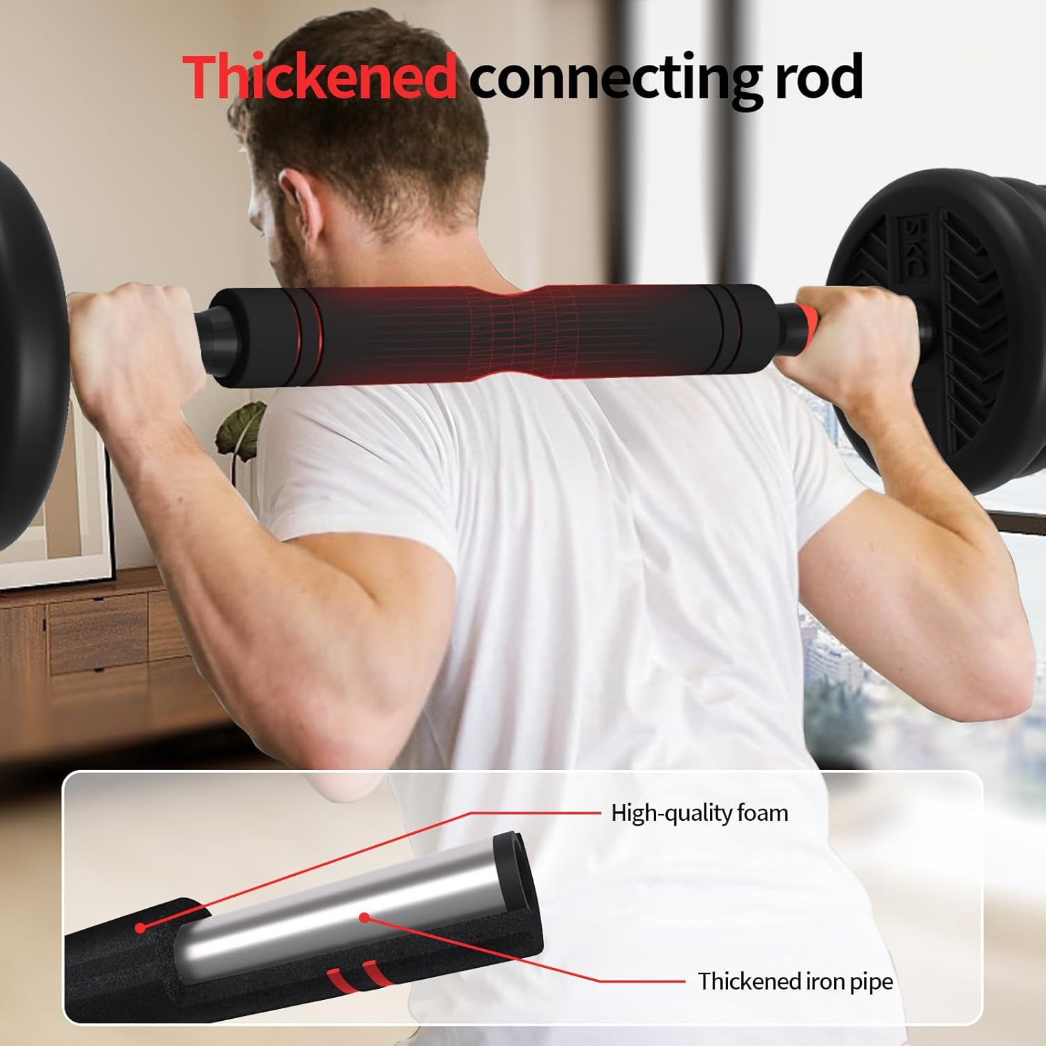 Adjustable Dumbbell, 20/30/40/60/80lbs Dumbbells Set, 4-in-1 Free Weights for Women/Men Workout Equipment Used as Barbell/Kettlebells/Push up Stand for Home Gym - Image 6