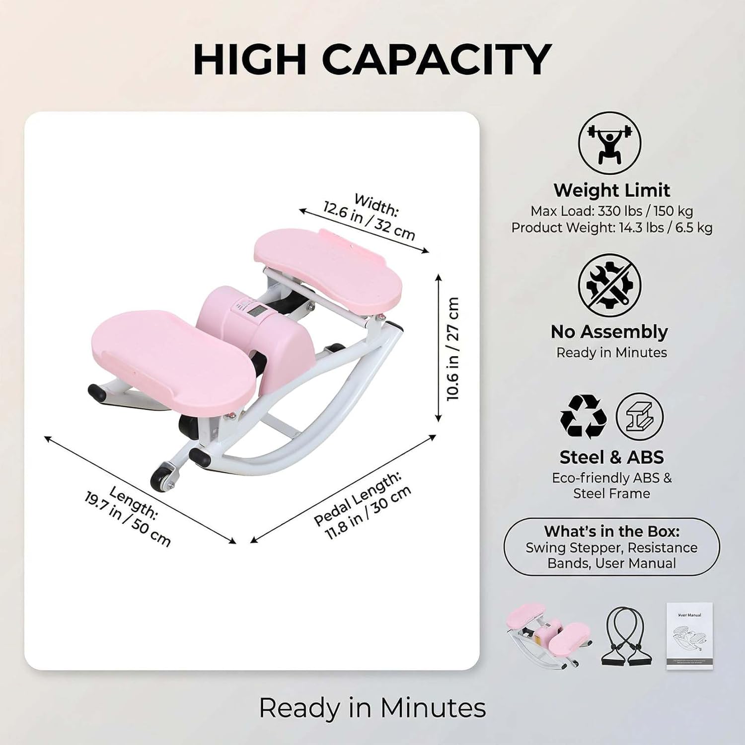 Lhanel Rock Stepper Side-Stepping Machine with Resistance Bands Low-Impact Balance Training Women's Home Fitness Equipment - Image 5