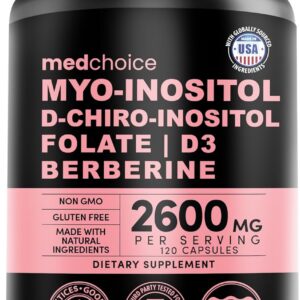 14-in-1 Women’s Inositol Complex Supplement – 40:1 Myo & D-Chiro Inositol with Folate, Vitamin D3, Zinc, Magnesium & Botanicals for Hormone & Feminine Wellness Support – (120 Capsules) (Pack of 1)