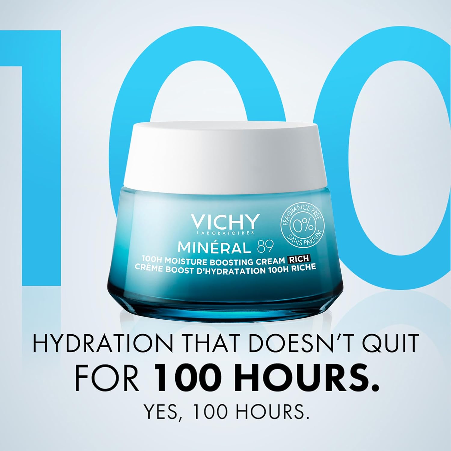 Vichy Mineral 89 Fragrance Free Cream, Moisture Boosting Cream with Hyaluronic Acid, Daily Face Moisturizer, Available in 4 Formulas For All Skin Types, Dry & Sensitive Skin & Mattifying for Oily Skin - Image 2