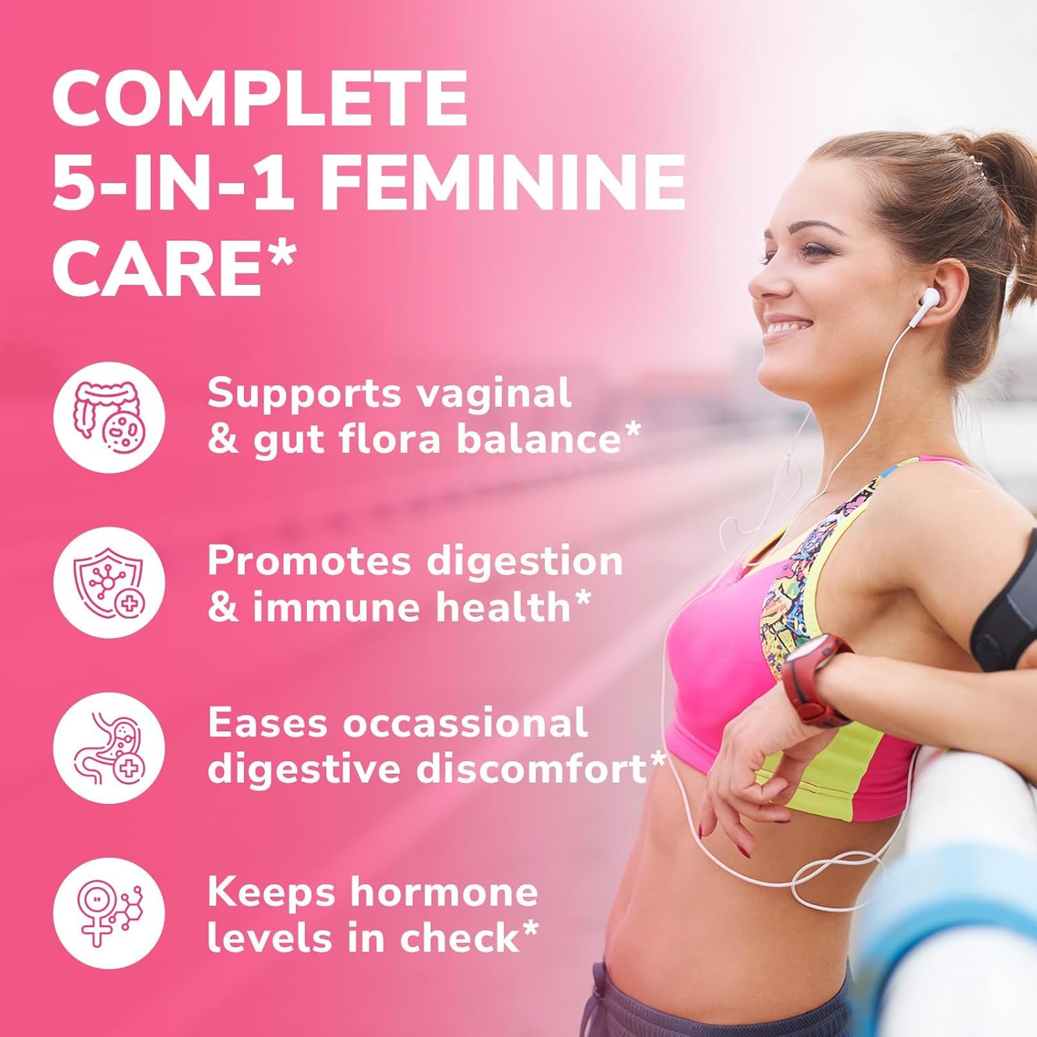 Vitalibre Probiotics for Women 100 Billion CFU 15 Strains, Daily Probiotic & Prebiotic Supplement with Organic Cranberry to Support Vaginal, Digestive, Immune Health, Shelf Stable, 30 Vegan Capsules - Image 2