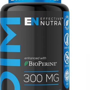 Effective Nutra Dim Supplement 300mg with BioPerine - Extra Strength Estrogen Blocker for Men & Women - Hormone & Metabolism Support - 2 Month Supply