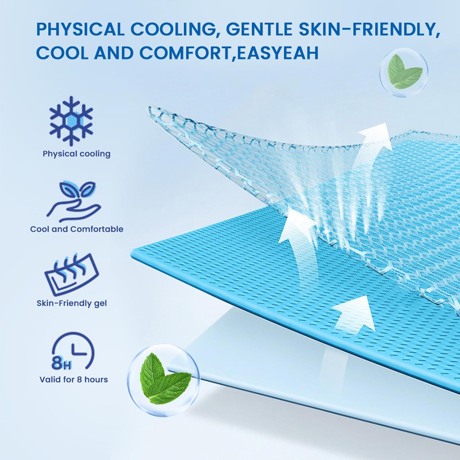 40 Sheets Cooling Patches, Cooling Gel Patches, Summer Hydrogel Cooling Patches for Forehead Hot Weather Cooling Comfort Soft on Skin, Long-Lasting Cool Pack for Portable Travel & Outdoor Activities - Image 4