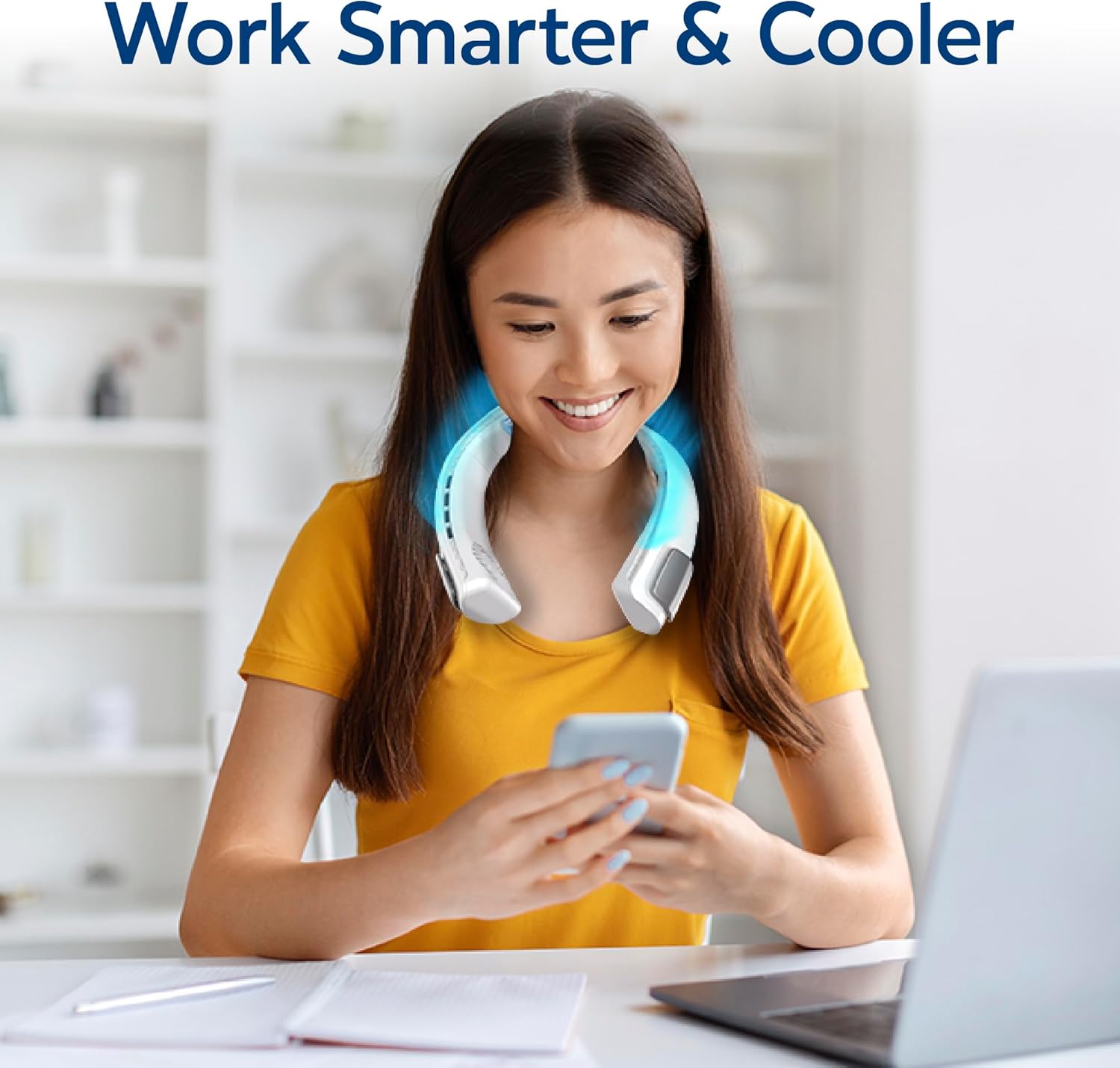 Arctic Air Freedom Personal Air Cooler - Portable 3-Speed Neck Fan, Hands-Free Wearable Design, Lightweight, Cordless And Rechargeable - Image 8