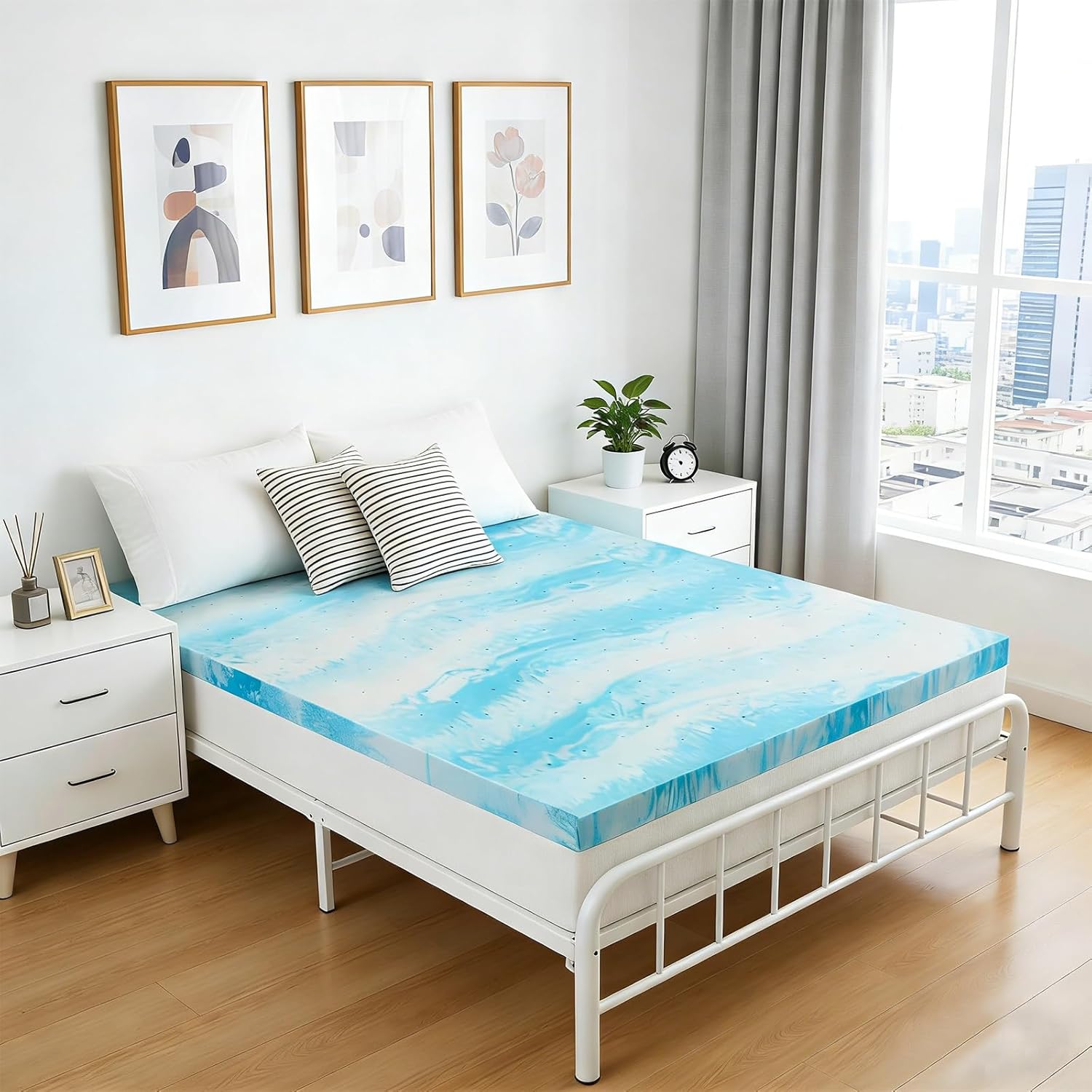 IULULU Queen Size Mattress Topper, 3 Inch Gel Memory Foam Topper, Pressure Relief & Cooling, CertiPUR-US Certified - Image 9