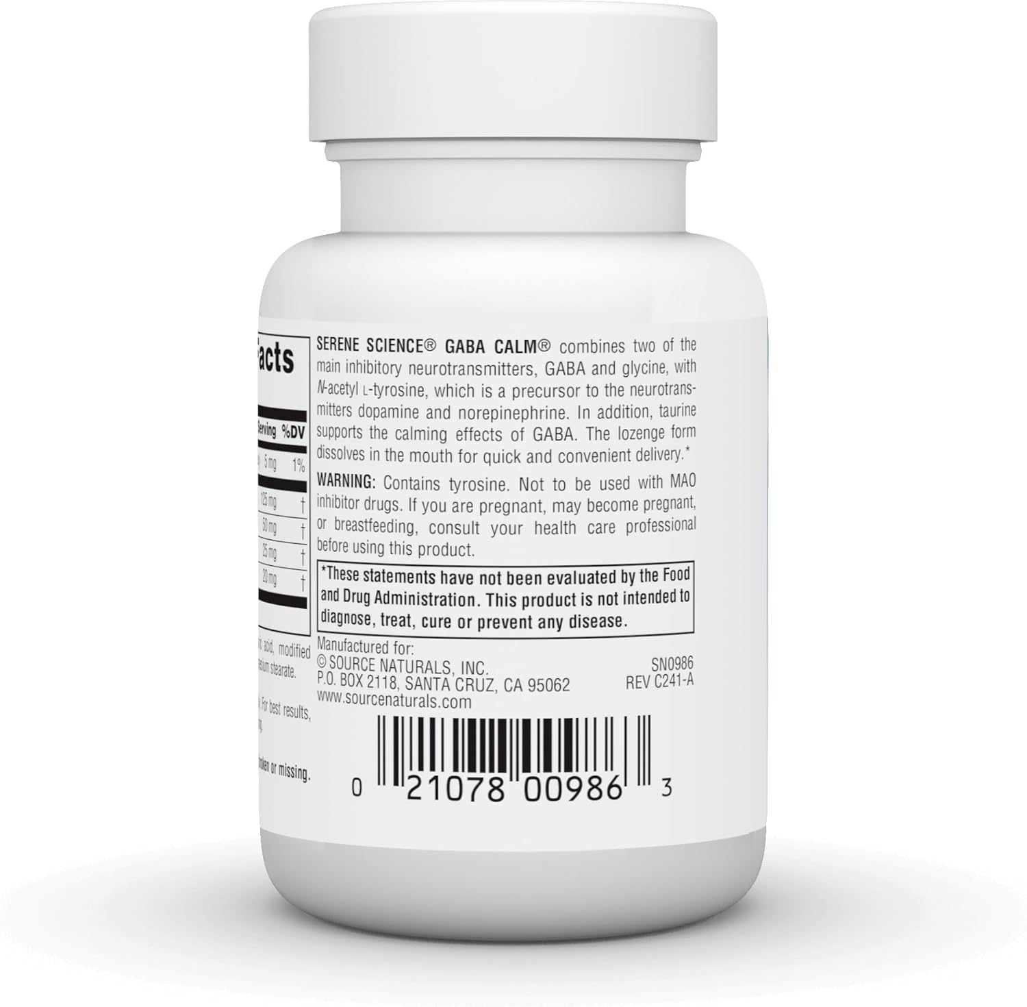 Source Naturals Serene Science GABA, 125 mg, Orange Flavored* - 30 Lozenges - Image 3