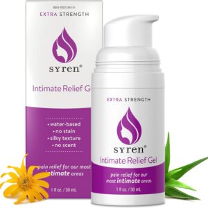 Syren Intimate Relief Gel with 4% Lidocaine for External Sensitivity, vulvodynia, dyspareunia, Vaginal discomfort, Dryness, Gentle Postpartum and Post-Procedure Support, 1.0 oz, Made in USA