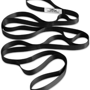 Trideer Non-Elastic Stretching Strap with Loops for Physical Therapy & Rehab, Knee Hip Leg ROM Post-Surgery, Yoga Strap for Stretching, Leg Lifter Strap Mobility Aid, Hamstring Calf Back